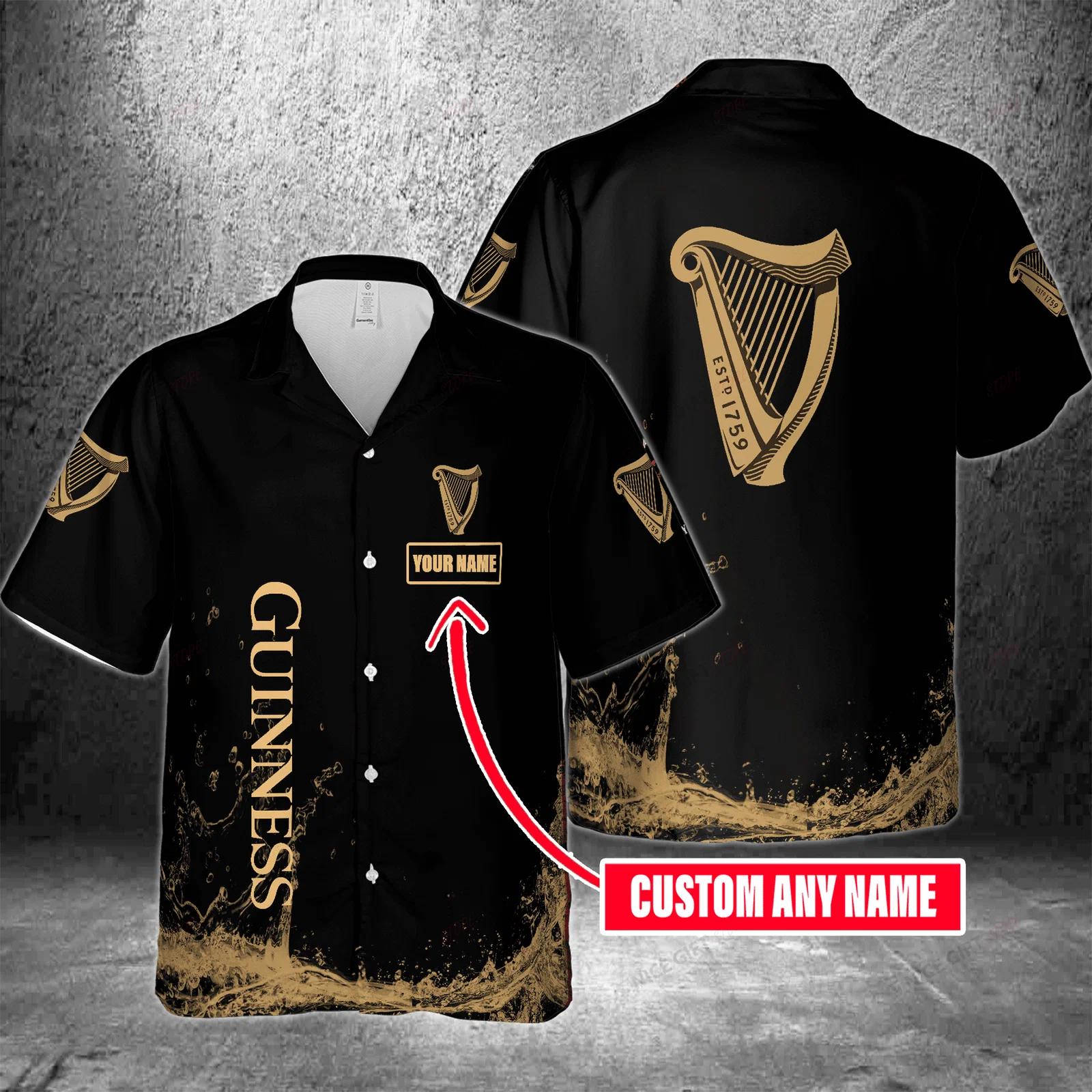 Guinness custom name hawaiian shirt  for men and women Hawaii Shirt