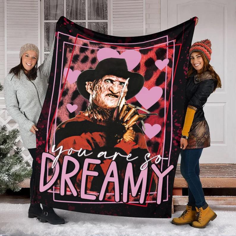 Halloween decorations halloween movies character blanket, you are so dream, horror movie watching blanket, horror movie fleece mink sherpa halloween gift fan Quilt Blanket