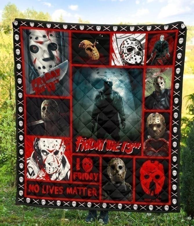 Halloween decorations jason voorhees friday 13th halloween quilt blanket Quilt Blanket