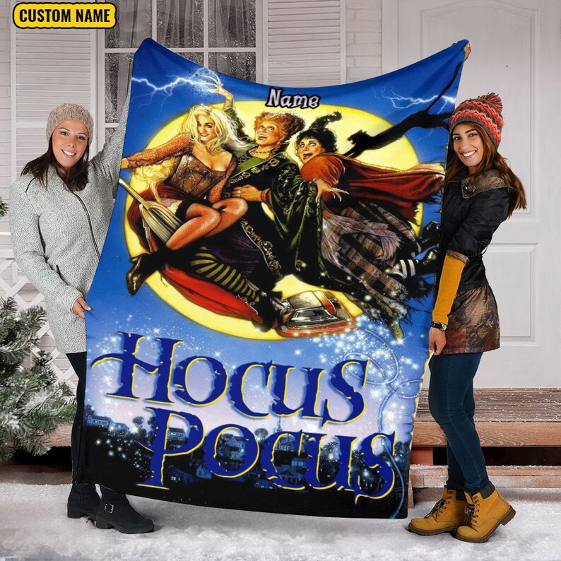 Halloween decorations personalized name hocus pocus blanket,  custom name blanket, hocus pocus fleece, sanderson sisters,disney halloween,halloween party Quilt Blanket