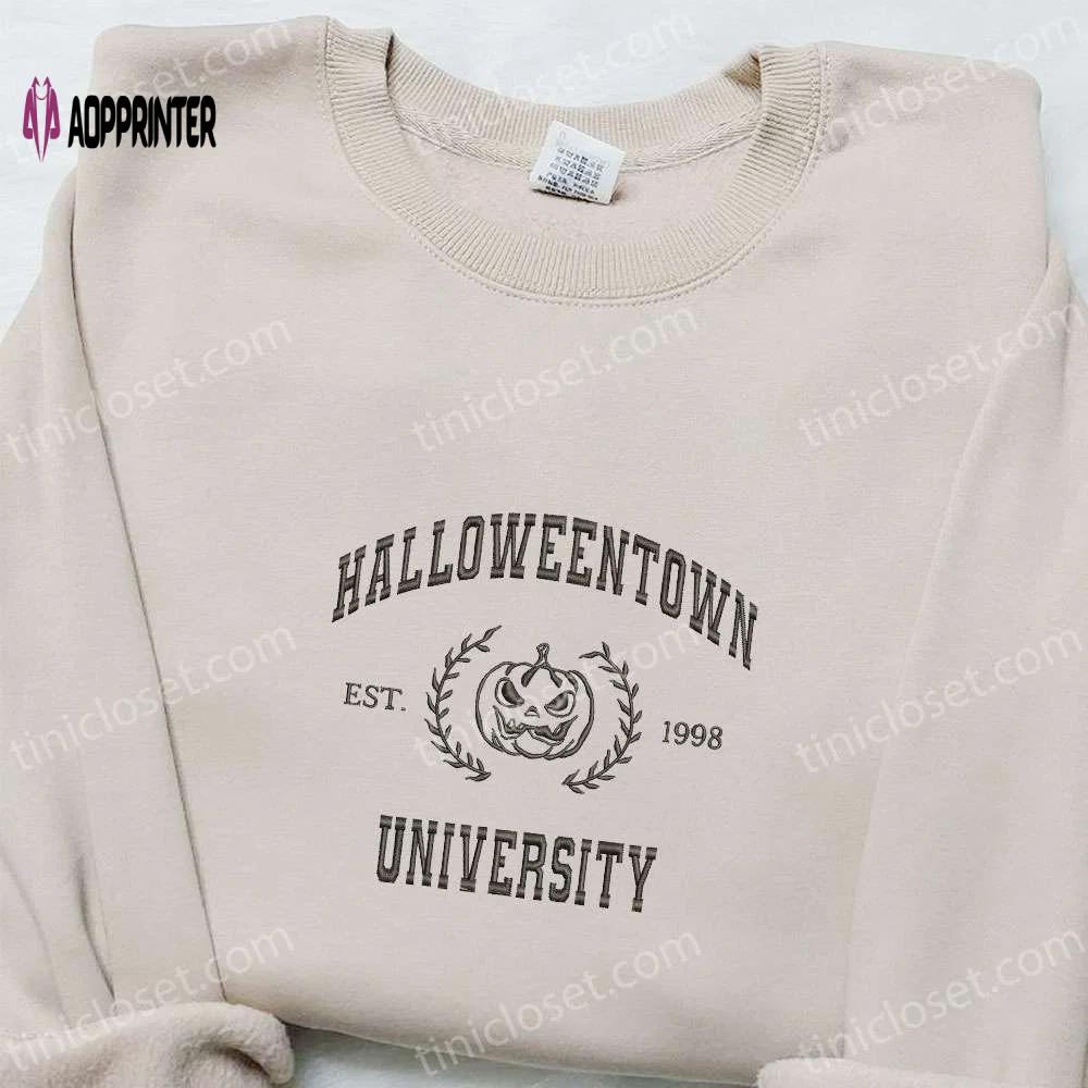 Halloweentown est 1998 embroidered shirt: vintage halloween gift for lovers Embroidered Shirt