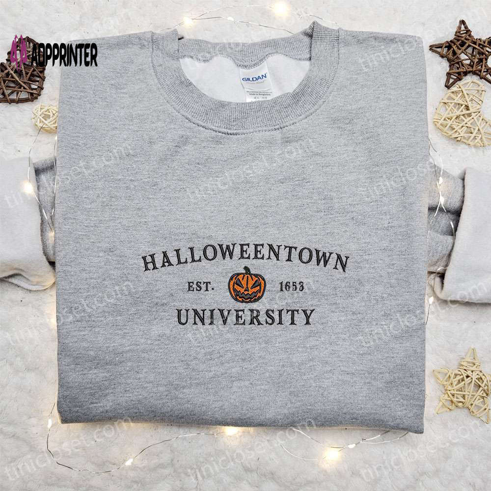 Halloweentown university est 1653 embroidered shirt: vintage halloween & best gifts for halloween lovers Embroidered Shirt