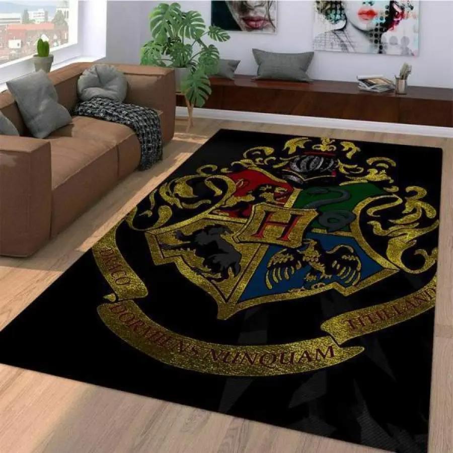Harry potter hogwarts area rug living room rug home decor movie home decor Rectangle Rug
