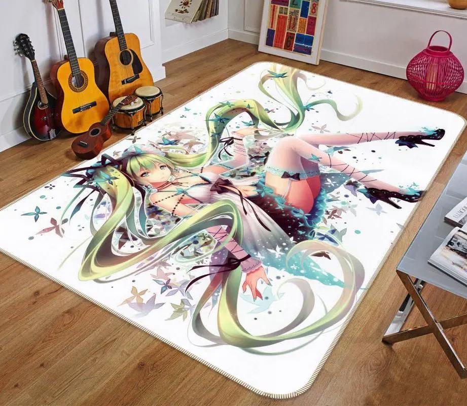 Hatsune miku anime 10 area rug living room and bed room rug rug regtangle carpet floor decor home decor Rectangle Rug