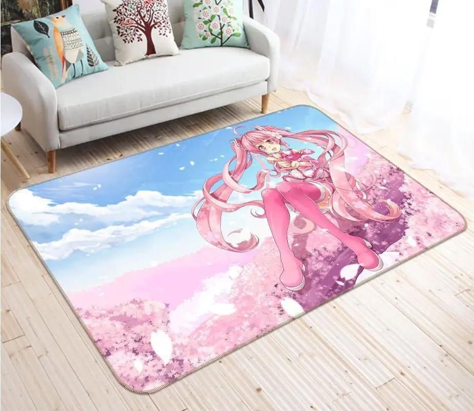 Hatsune miku anime 11 area rug living room and bed room rug rug regtangle carpet floor decor home decor Rectangle Rug