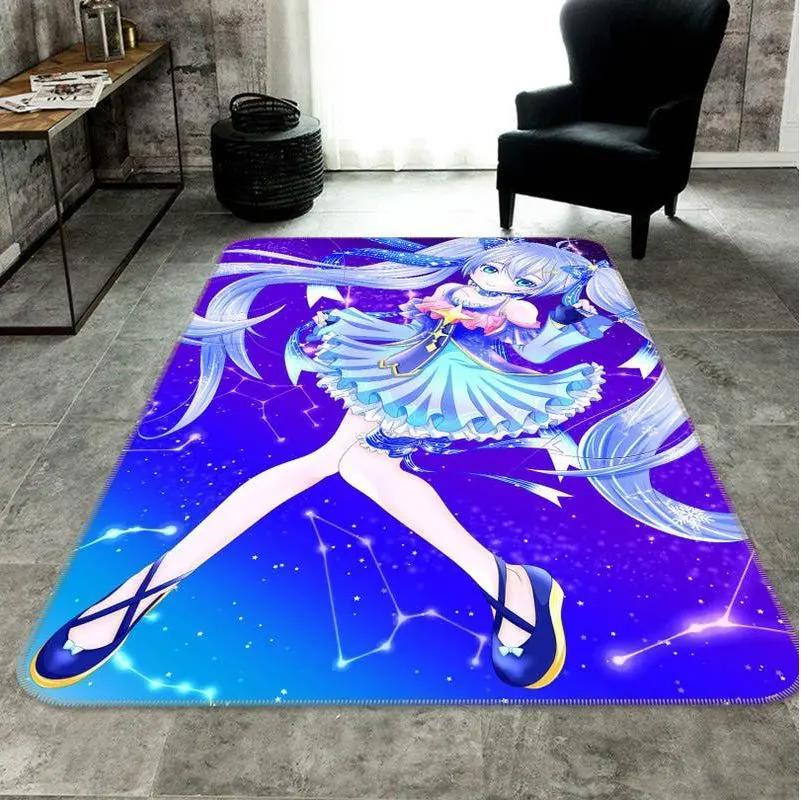Hatsune miku anime 13 area rug living room and bed room rug rug regtangle carpet floor decor home decor Rectangle Rug