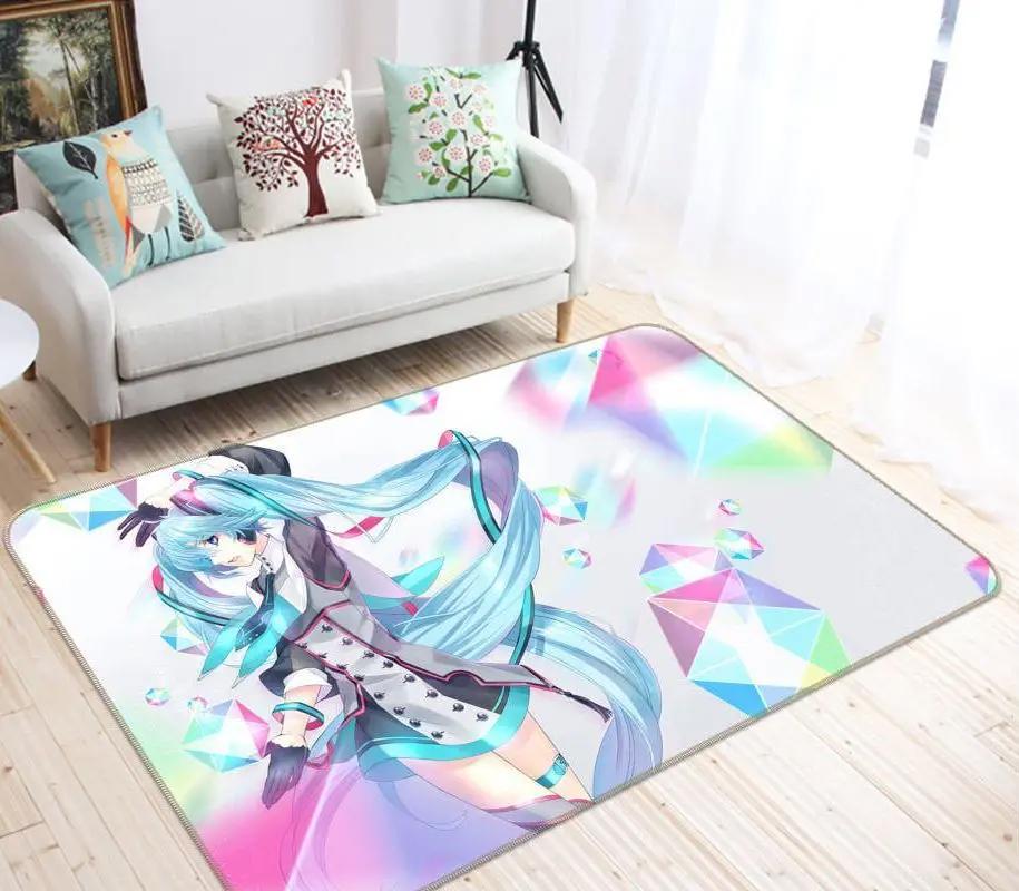 Hatsune miku anime 52 area rug living room and bed room rug rug regtangle carpet floor decor home decor Rectangle Rug