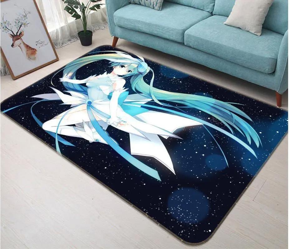 Hatsune miku anime 9 area rug living room and bed room rug rug regtangle carpet floor decor home decor Rectangle Rug