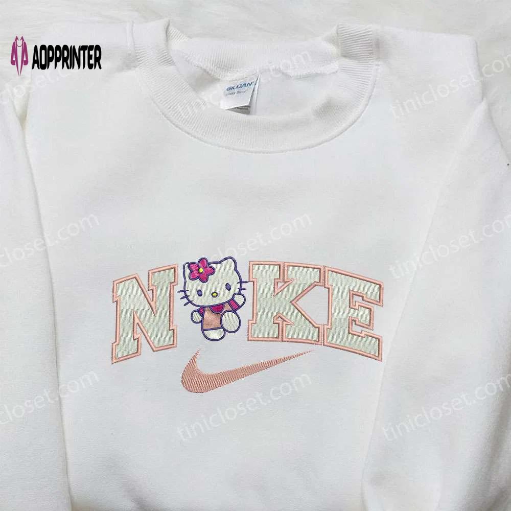 Hello kitty x nike embroidered shirt: customized & stylish apparel Embroidered Shirt