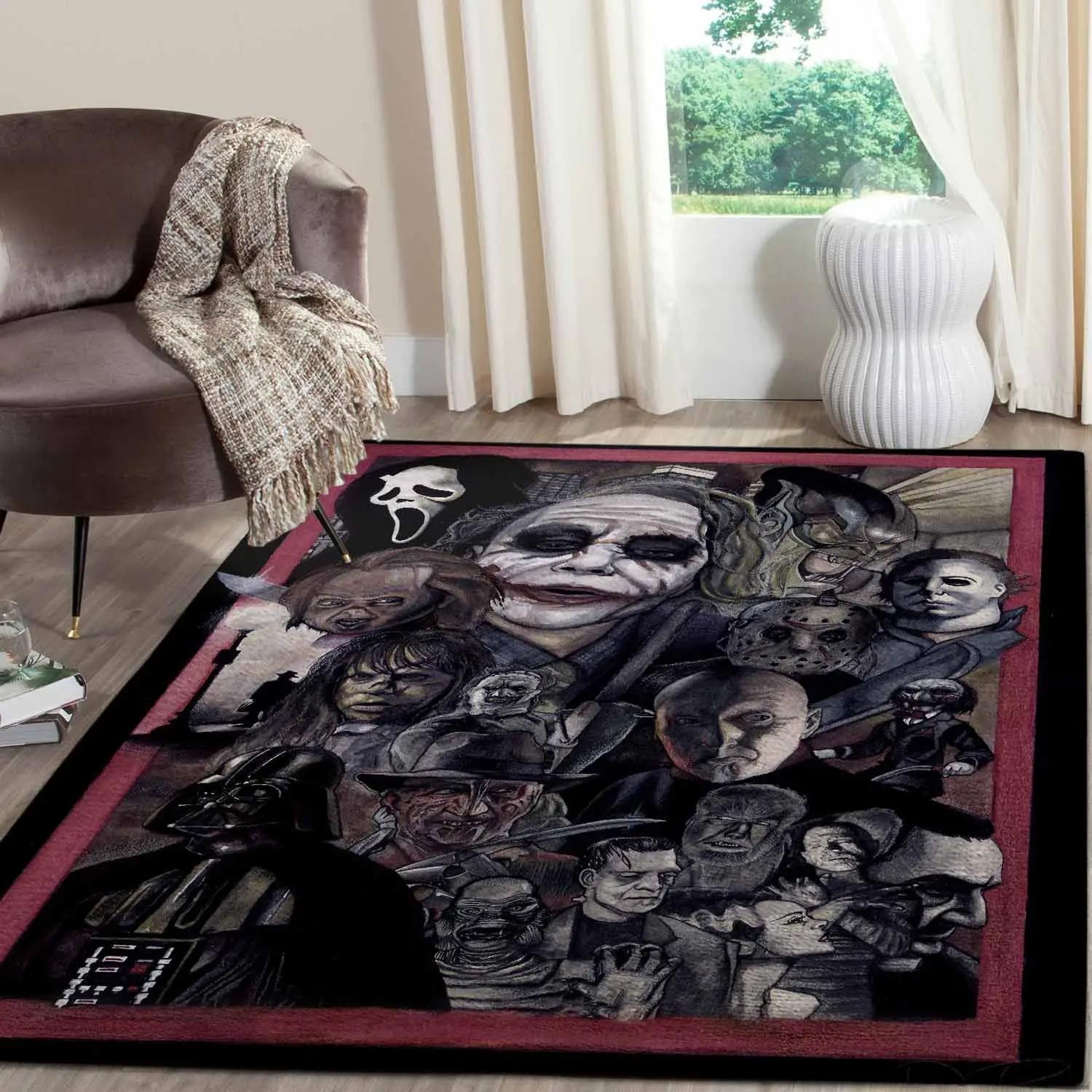Horror movie area rugs villains characters living room carpet home rug regtangle carpet floor decor home decor Rectangle Rug