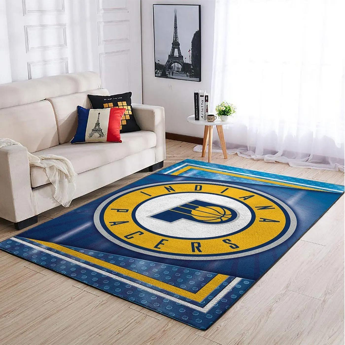 Indiana pacers nba area rugs team logo living room carpet rug regtangle carpet Rectangle Rug