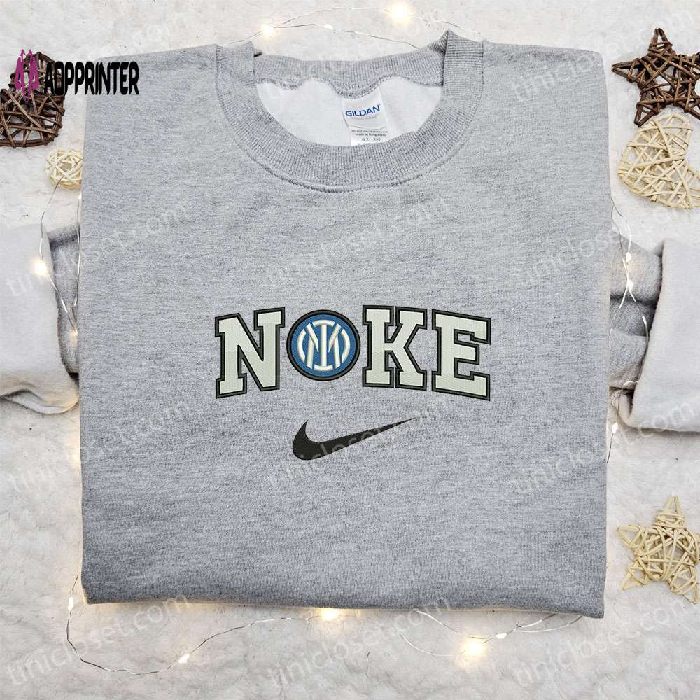 Inter milan x nike embroidered sweatshirt: football club shirt nike inspired design Embroidered Shirt
