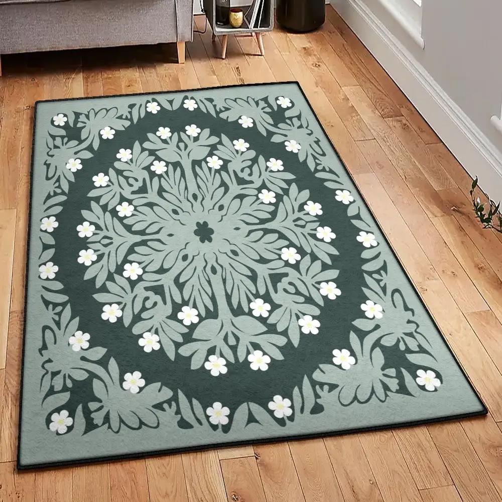 Island washable rugs, hawaiian flower rug Rectangle Rug