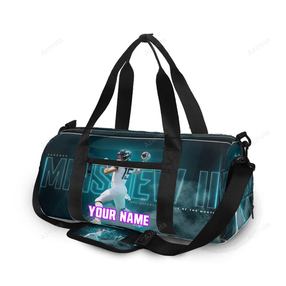 Jacksonville jaguars minshew ll 15 personalized name travel bag gym bag 982 Travel Bag