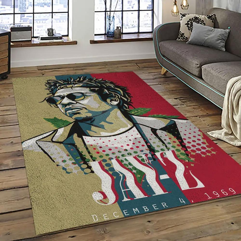 Jay-z rapper hiphop music retangle carpet area rug home decor best gift for fan and friends jz6 Rectangle Rug