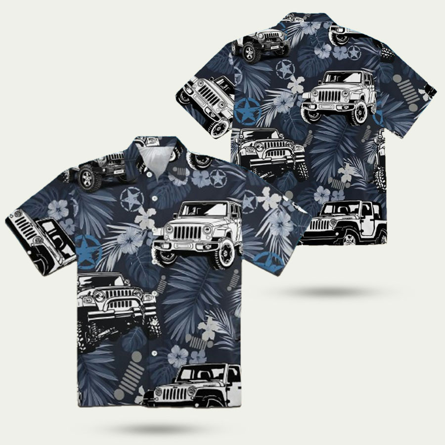 Jeep car fashion hawaiian shirt Hawaii Shirt Shorts & Flip Flops