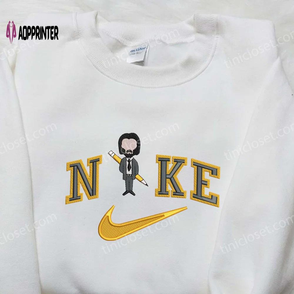 John wick nike embroidered shirt: movie trending tee Embroidered Shirt