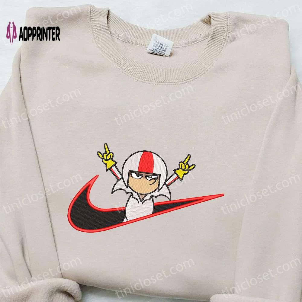 Kick buttowski x nike swoosh cartoon sweatshirt – suburban daredevil & nike inspired embroidered shirt Embroidered Shirt