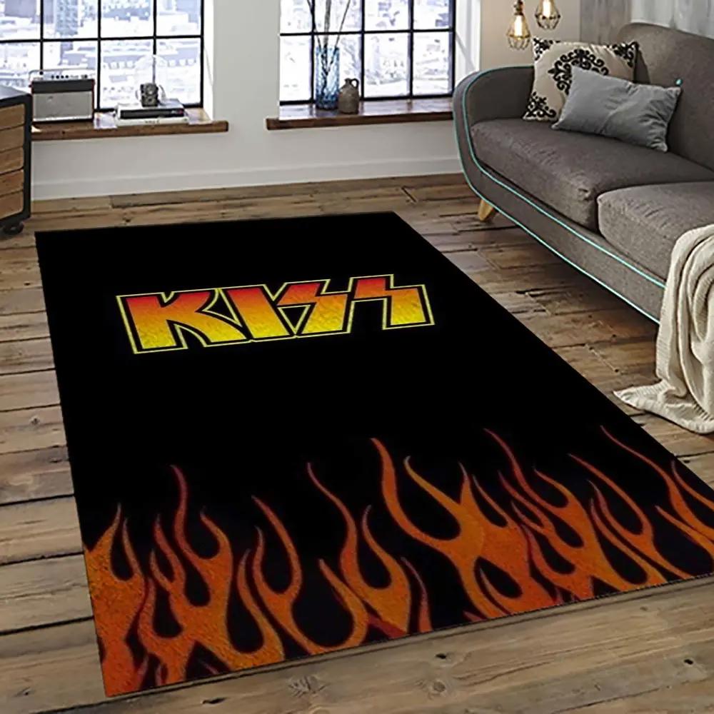 Kiss rock band music retangle carpet area rug home decor best gift for fan and friends as4 Rectangle Rug