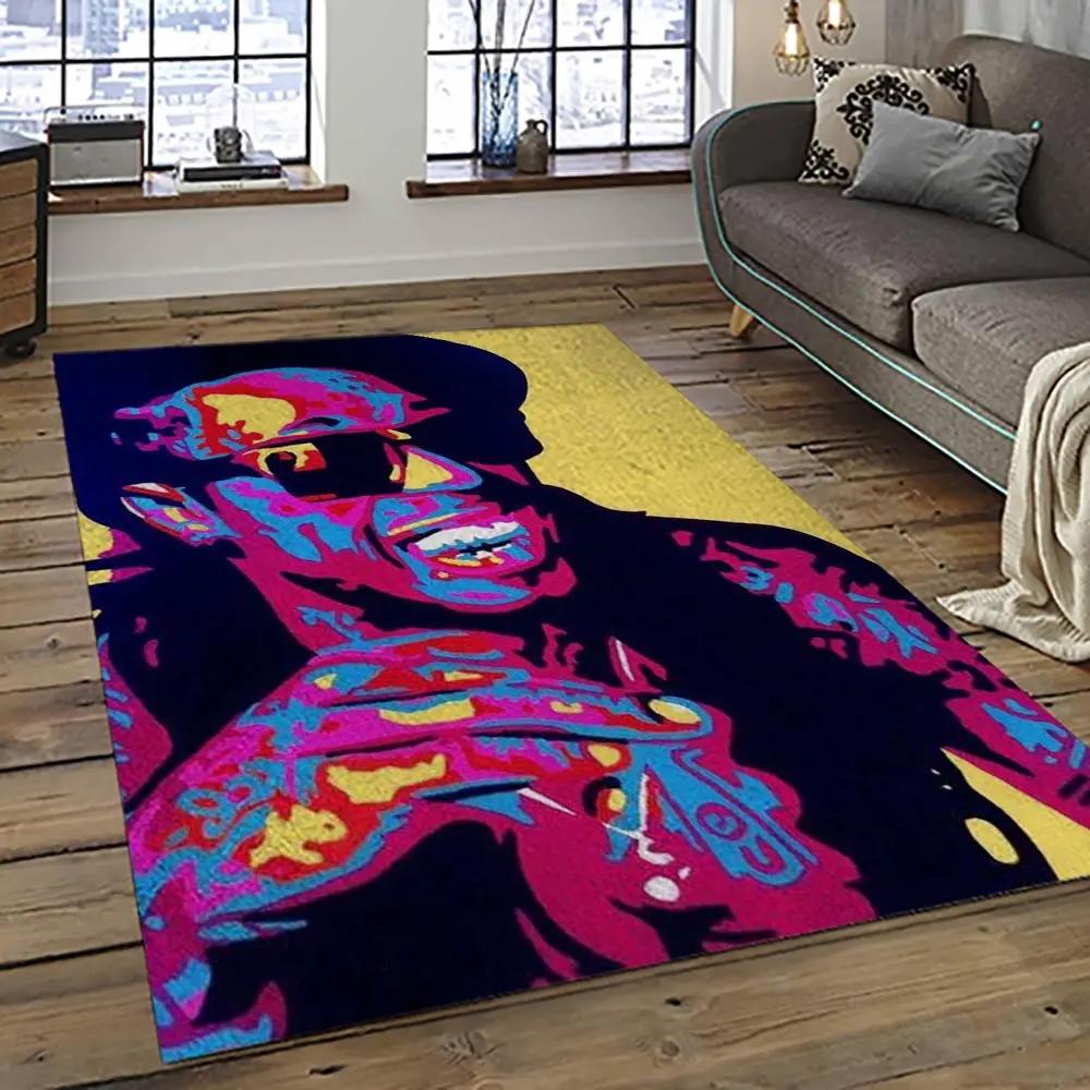 Lil wayne rapper hiphop music rap carpet area rug home decor gift for fans gift for friends lil8 Rectangle Rug
