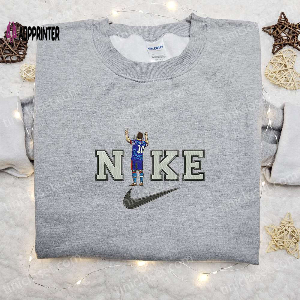 Lionel messi x nike embroidered shirt & hoodie: sporty celebrity fashion Embroidered Shirt
