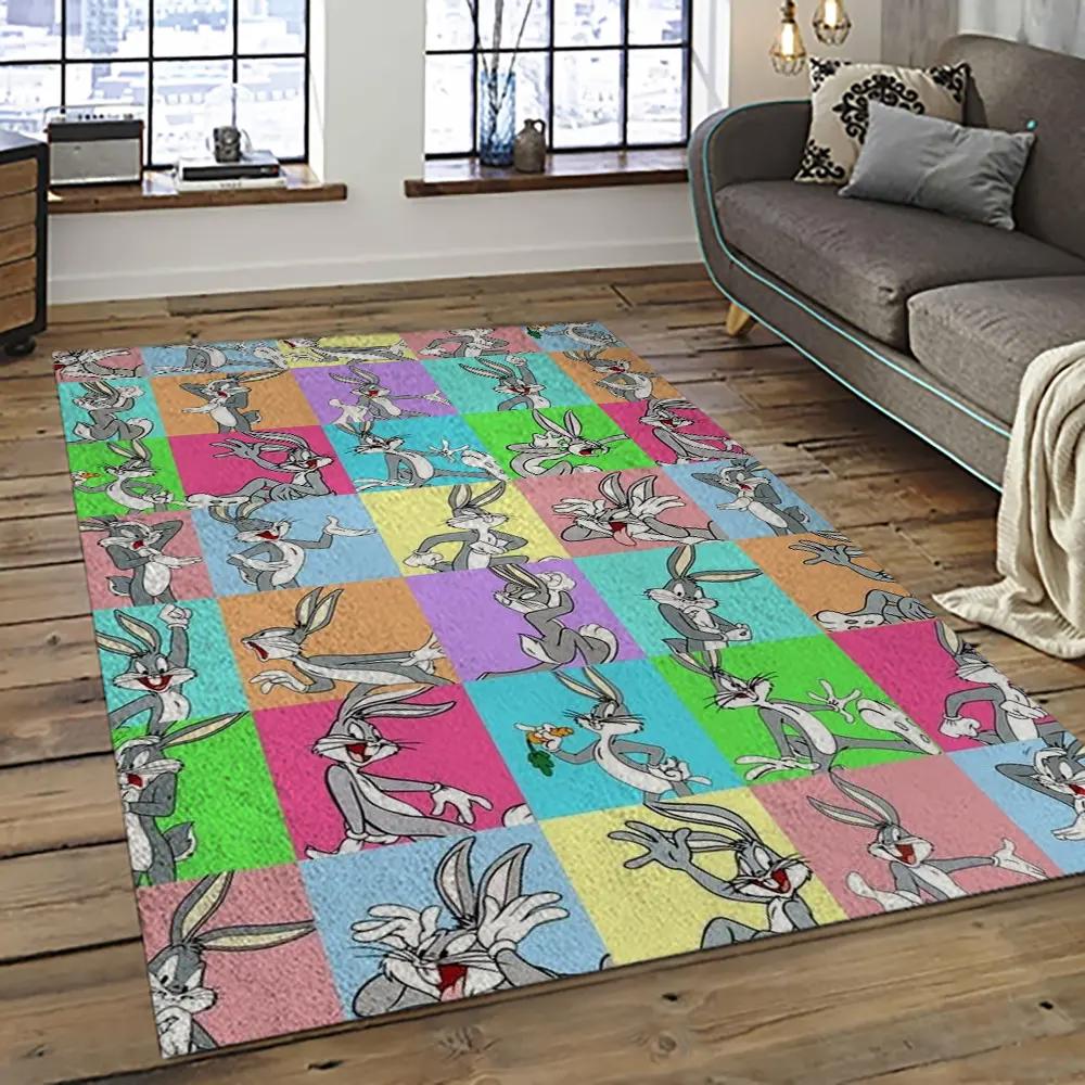 Looney tunes characters cartoon movie carpet rectangle area rug for living room bedroom decor lt04 Rectangle Rug