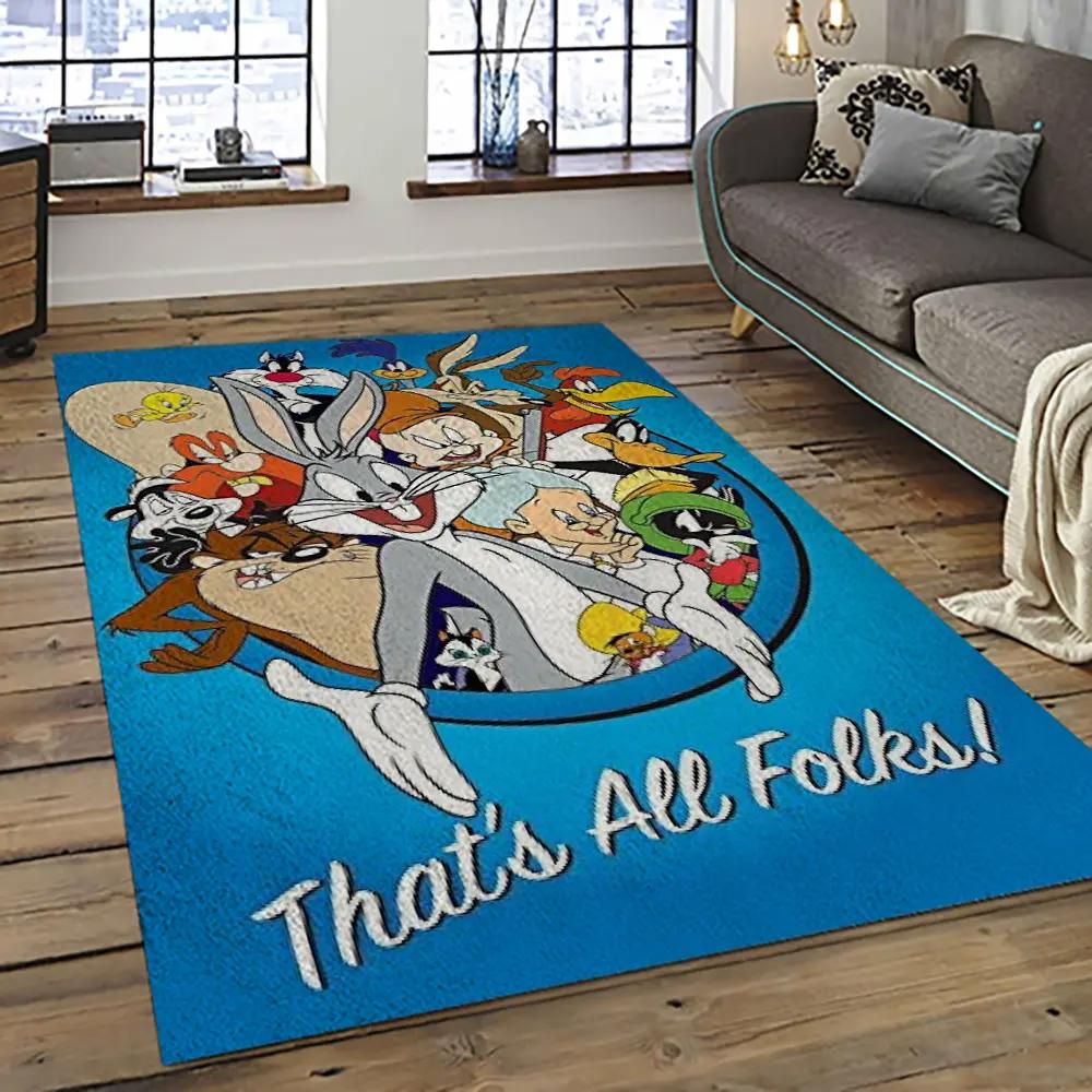 Looney tunes characters cartoon movie carpet rectangle area rug for living room bedroom decor lt22 Rectangle Rug
