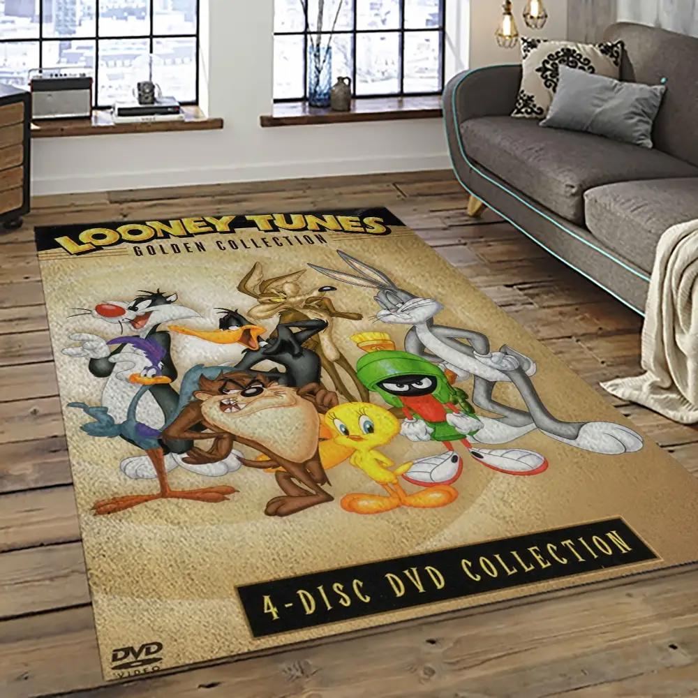 Looney tunes characters cartoon movie carpet rectangle area rug for living room bedroom decor lt36 Rectangle Rug