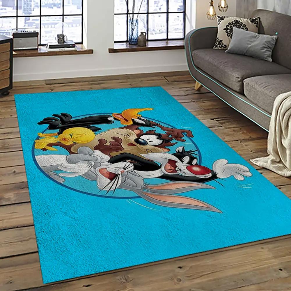 Looney tunes characters cartoon movie carpet rectangle area rug for living room bedroom decor lt54 Rectangle Rug