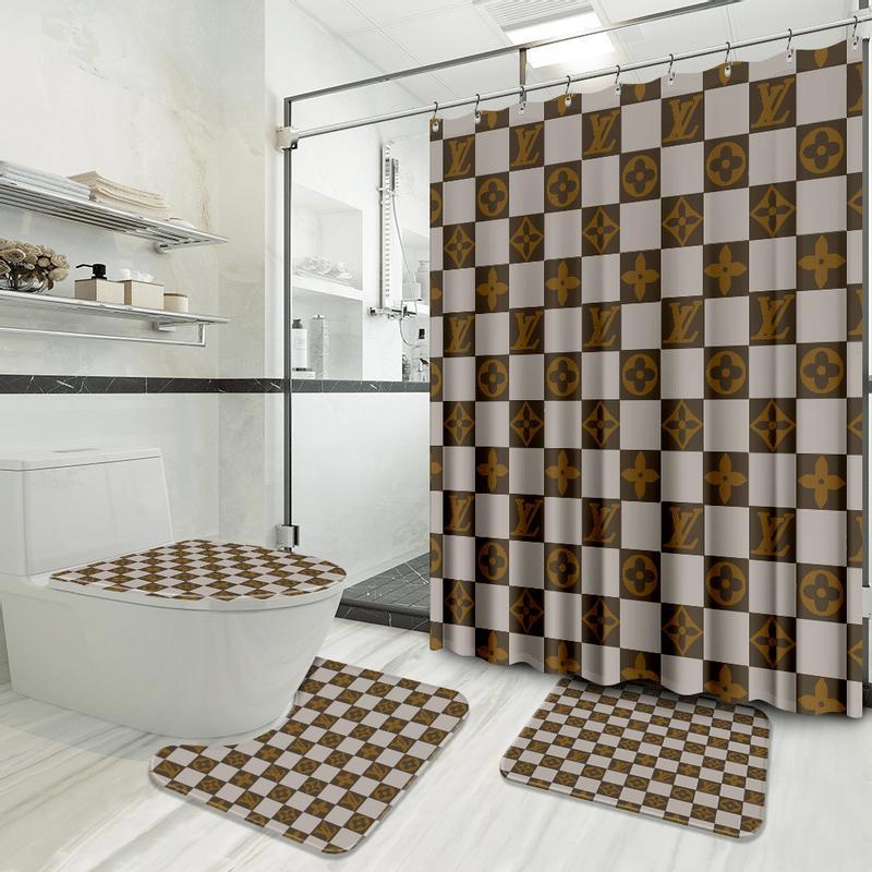 Louis vuitton bath mat bathroom sets hypebeast luxury fashion brand home decor Bathroom Set