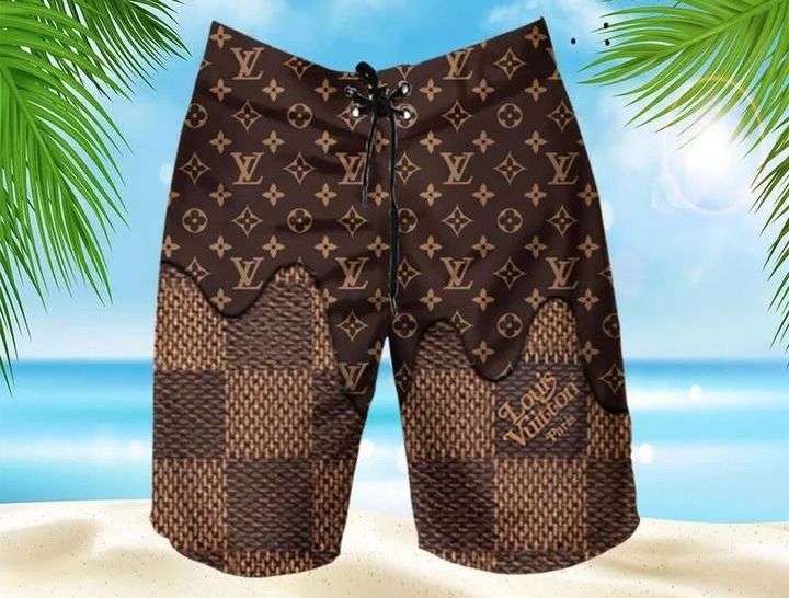 Louis vuitton brown fashion logo luxury brand shorts for men luxury summer outfit trending 2023 52 Shorts For Ment