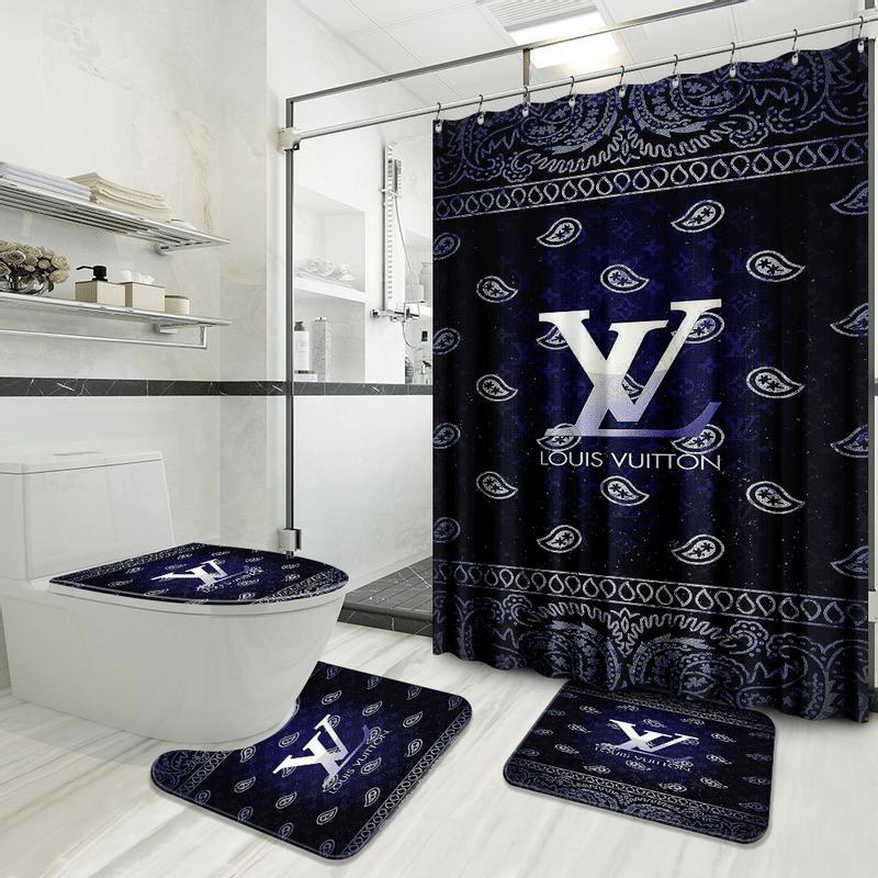 Louis vuitton preium hypebeast bath mat bathroom sets luxury fashion brand home decor Bathroom Set