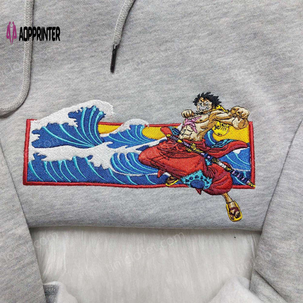 Luffy embroidered shirt one piece sweatshirt & anime hoodie: top-quality embroidered apparel! Embroidered Shirt