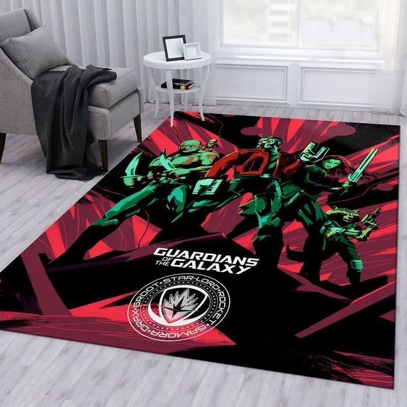 Marvel mcu guardians of the galaxy star lord gamora rocket baby groot drax area rug living room and bed room rug Rectangle Rug