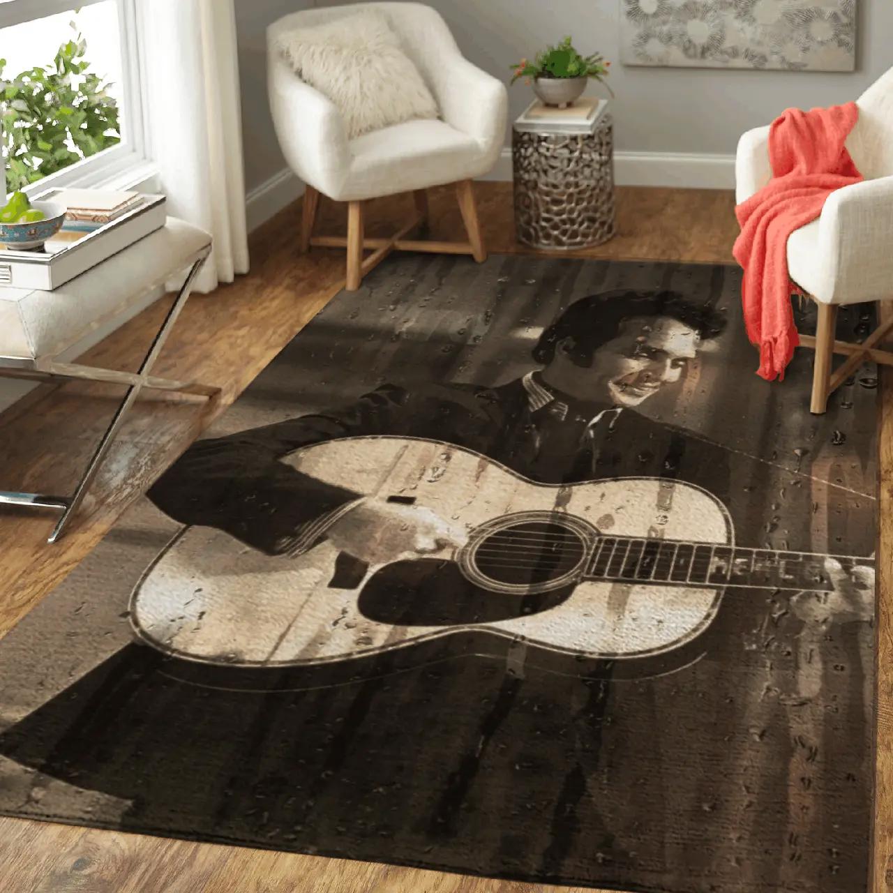 Merle haggard american country singer songwriter art for fans area rug rug regtangle carpet floor decor home decor Rectangle Rug