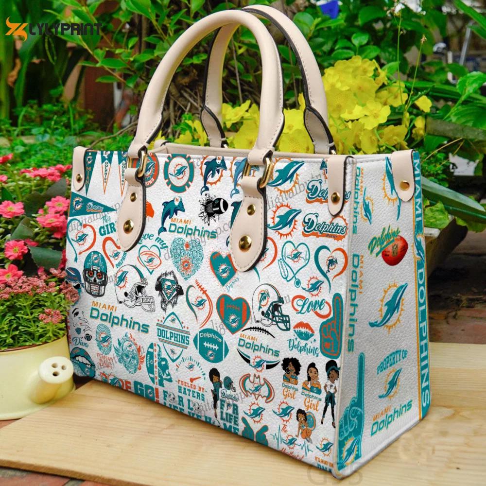 Miami dolphins 1 leather bag for women gift 781 Women Leather Hand Bag