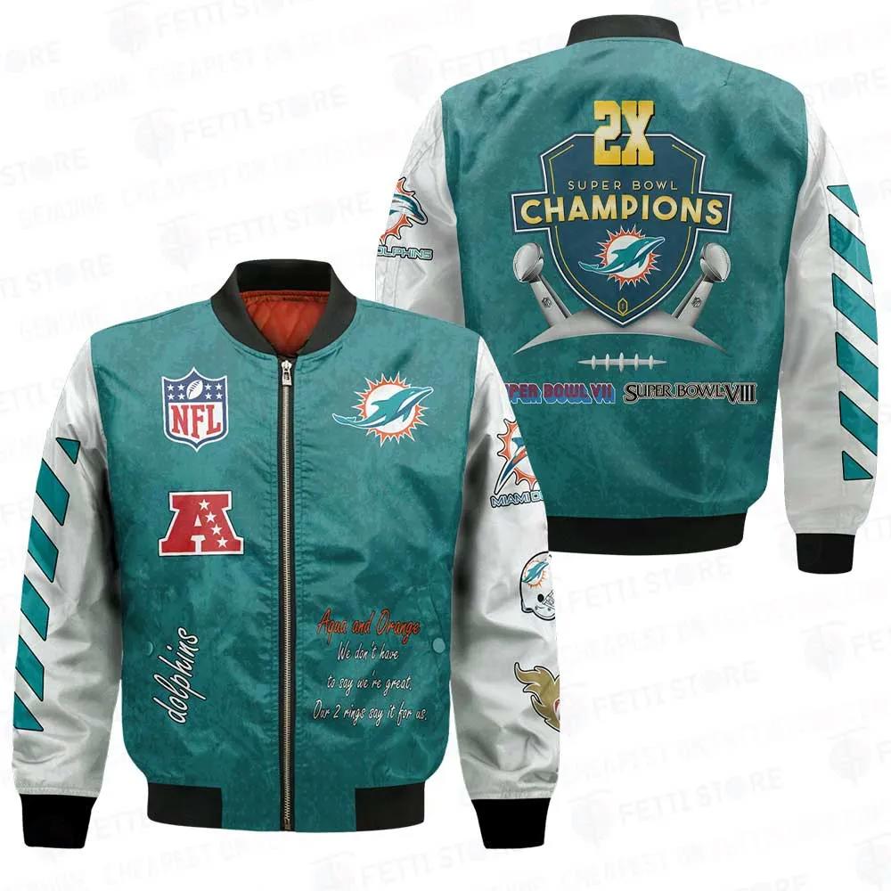 Miami dolphins 2x champions design bomber jacket v1 Bomber Jacket