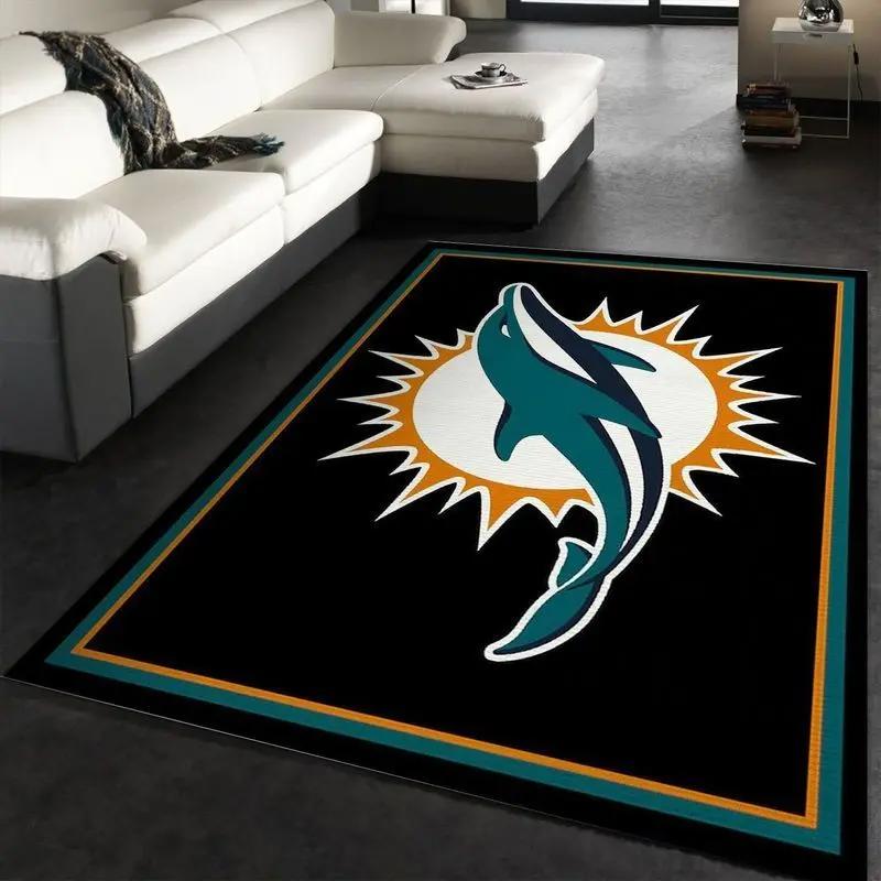 Miami dolphins nfl 16 area rug living room and bed room rug regtangle carpet Rectangle Rug
