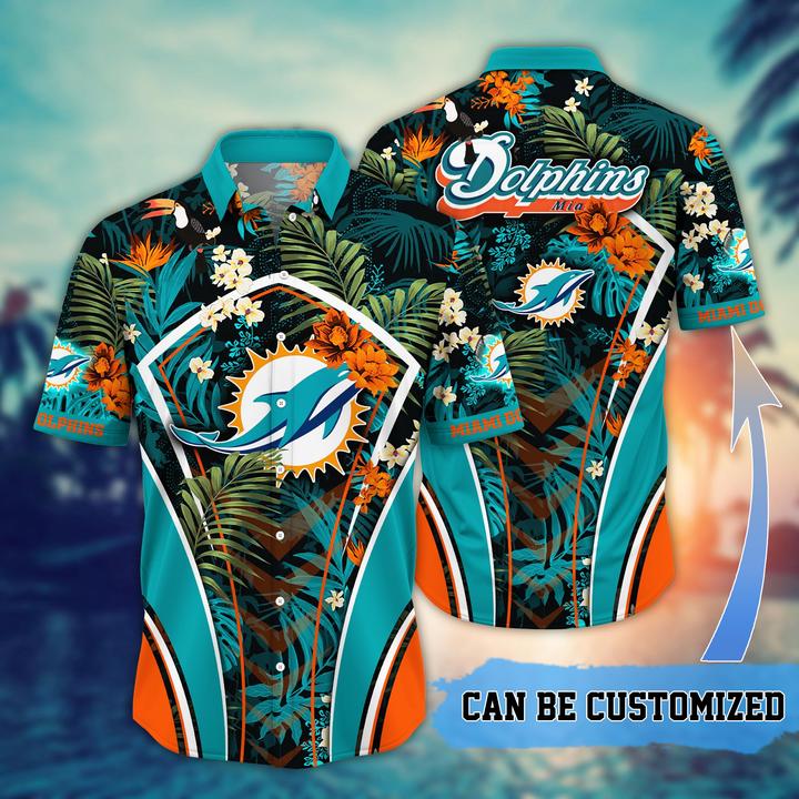 Miami dolphins nfl hawaiian shirt and short tropical pattern beach shirt new trends gift for best fan Hawaii Shirt Shorts & Flip Flops