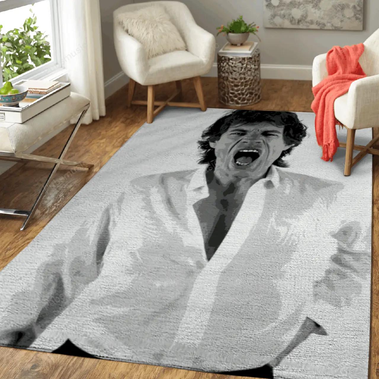 Mick jagger music art for fans area rug living room carpet rug regtangle carpet floor decor home decor Rectangle Rug