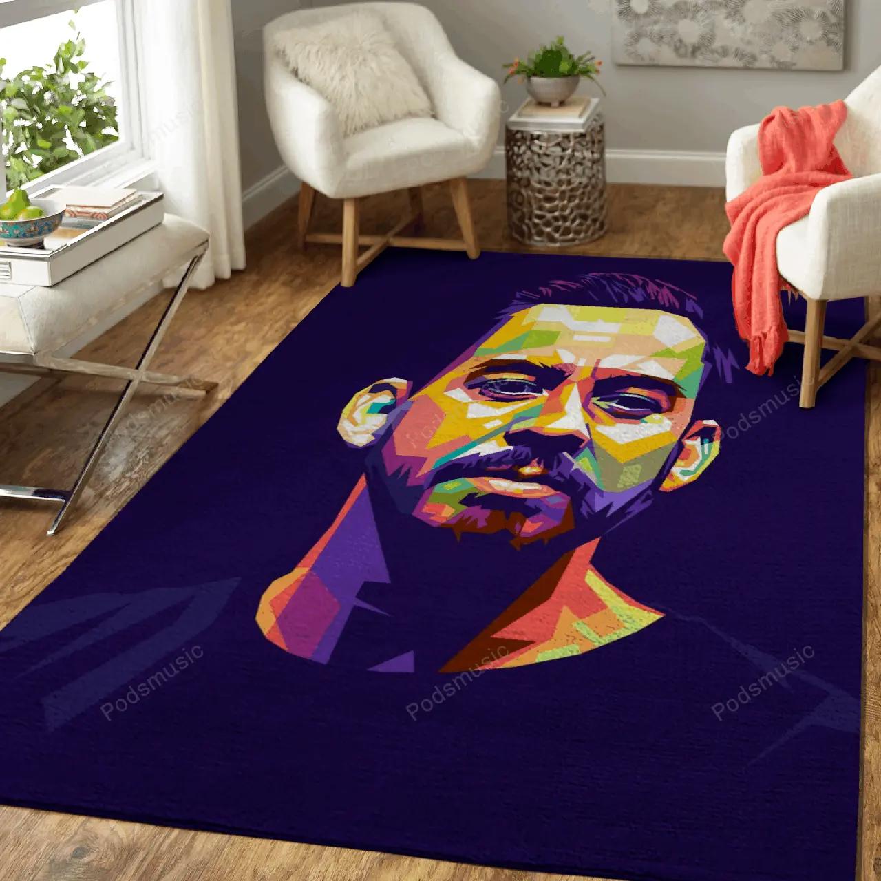 Mike shinoda pop art music art for fans area rug living room carpet rug regtangle carpet floor decor home decor Rectangle Rug