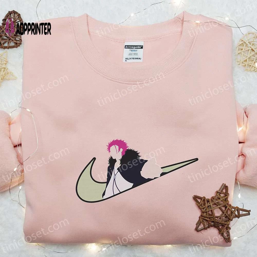 Mikoto suoh x swoosh anime embroidered sweatshirt: nike inspired hoodie perfect birthday gift for family Embroidered Shirt