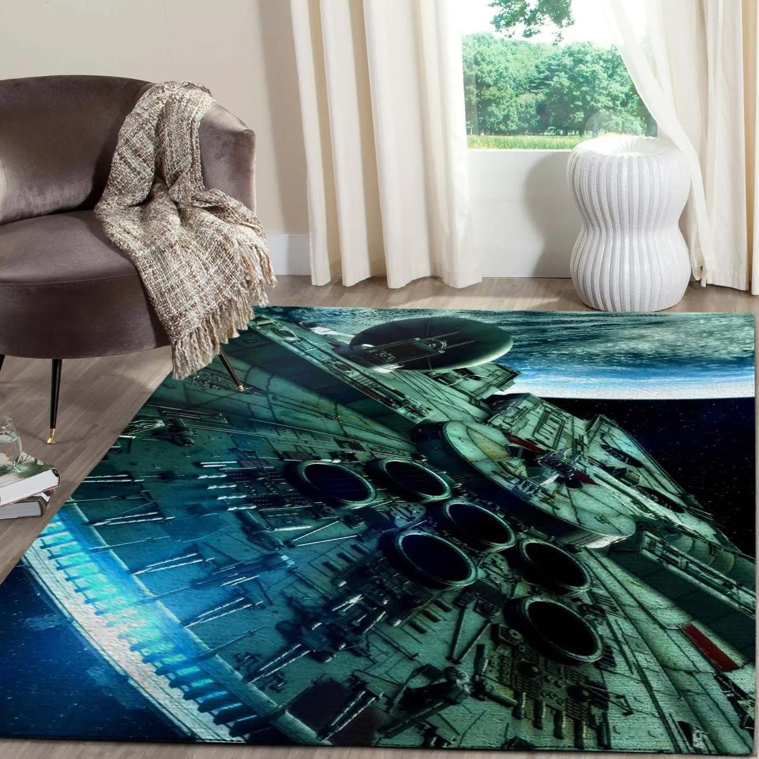 Millennium falcon star wars movies area rugs living room carpet fn271226 Rectangle Rug