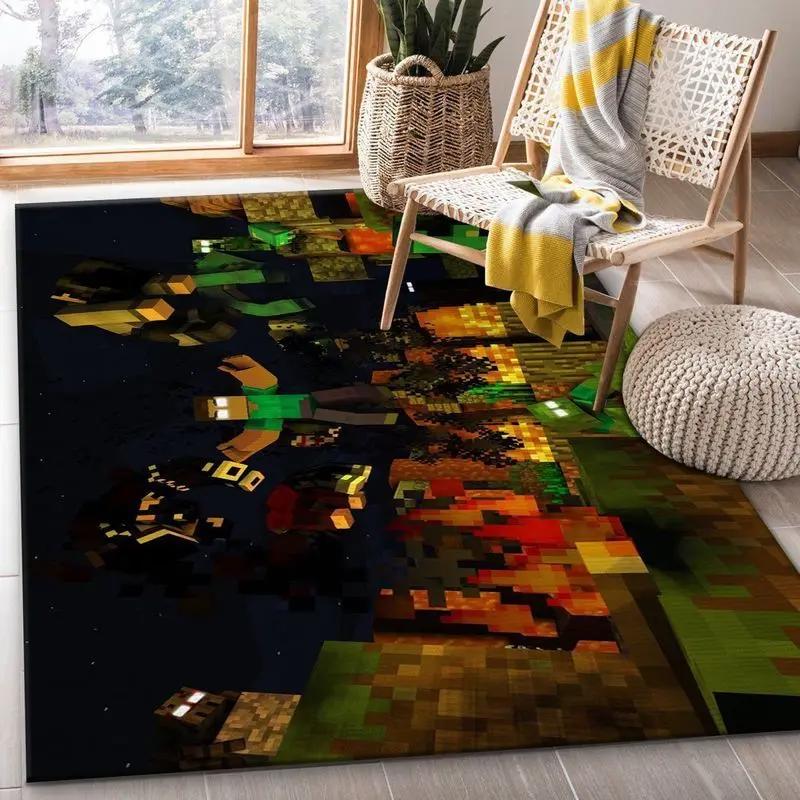 Minecraft 13 area rug living room and bed room rug rug regtangle carpet floor decor home decor Rectangle Rug