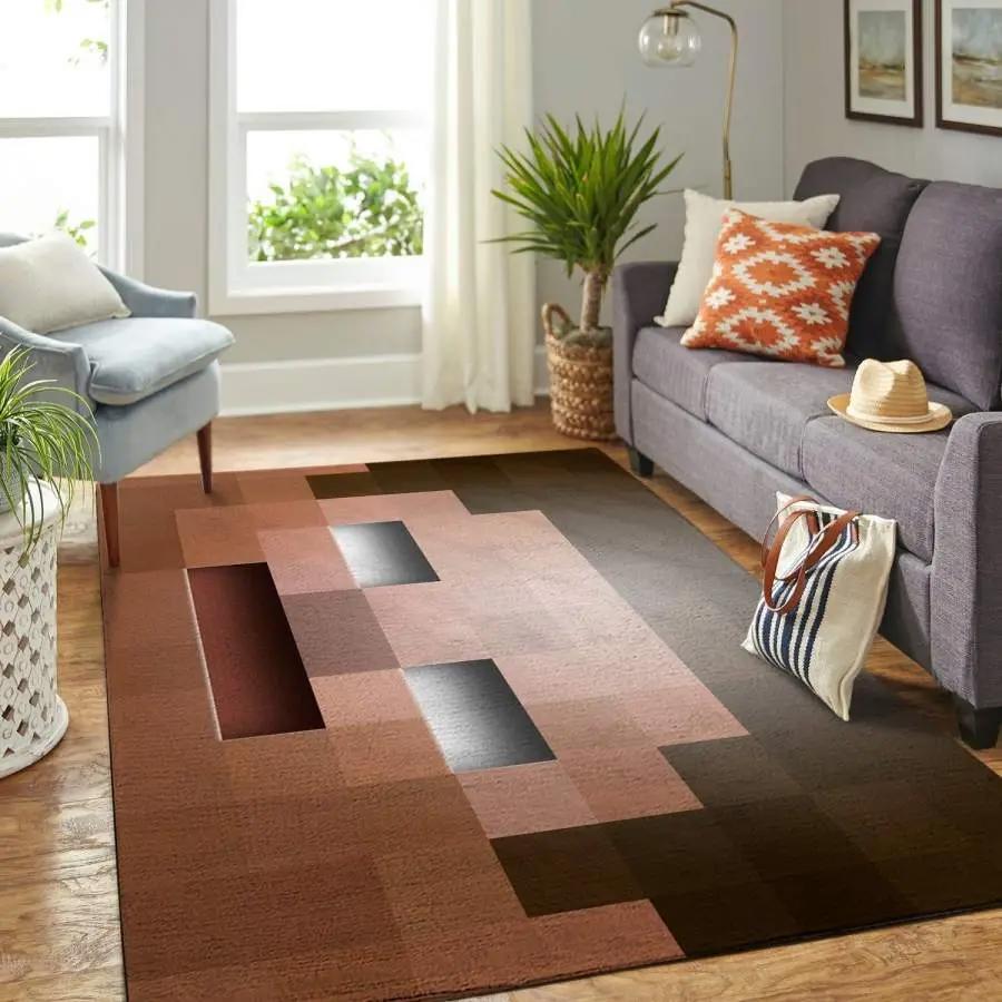 Minecraft area rug living room rug home decor video game gfd 19120718 Rectangle Rug