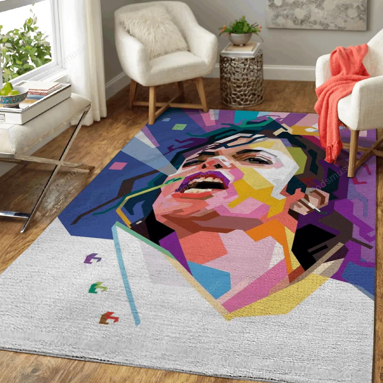 Mj popart music wpap art for fans area rug living room carpet rug regtangle carpet floor decor home decor Rectangle Rug