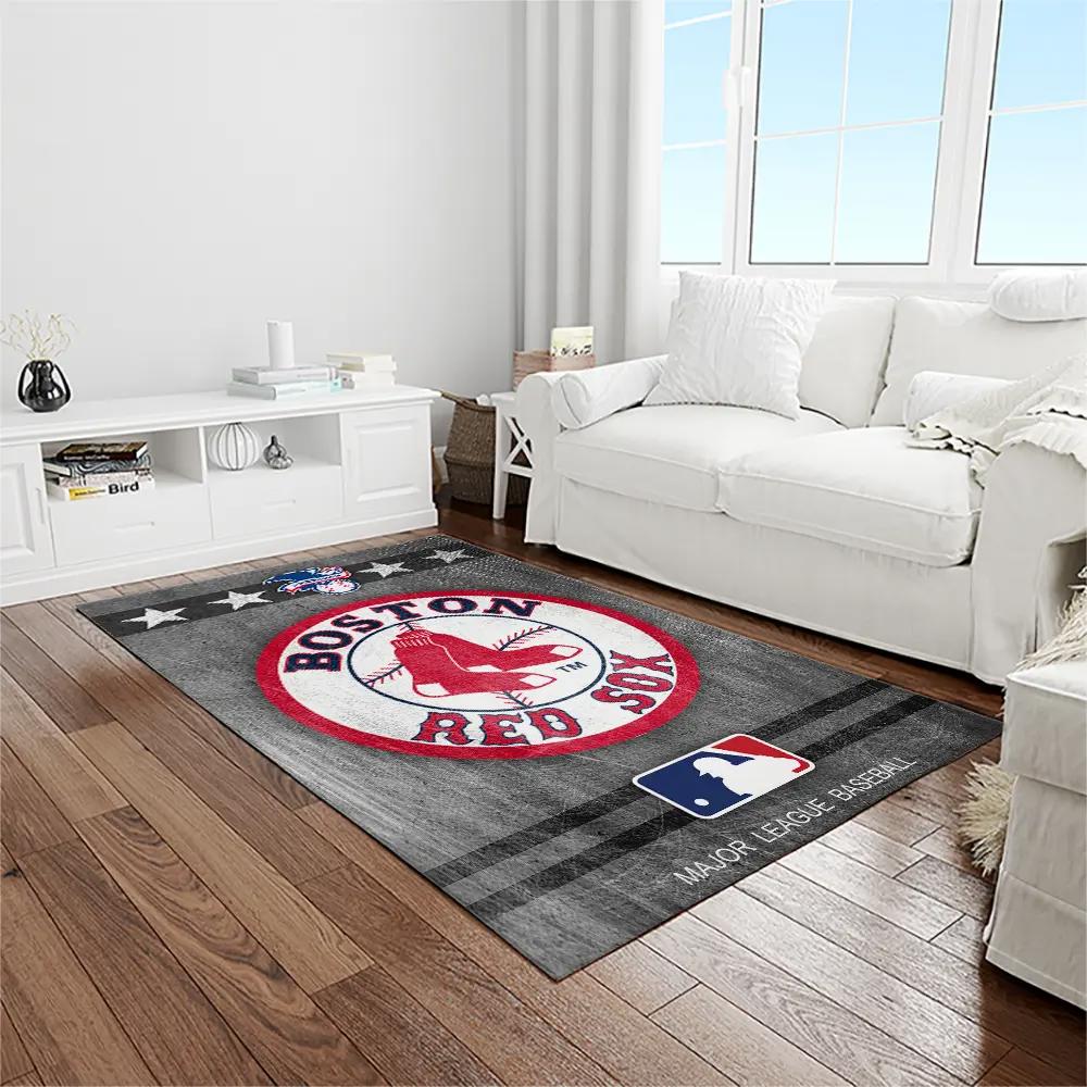 Mlb boston red sox baseball team logo rectangle area rug brs02 Rectangle Rug