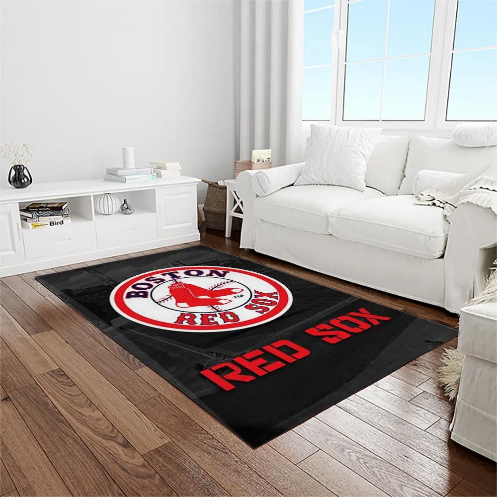 Mlb boston red sox baseball team logo rectangle area rug brs18 Rectangle Rug