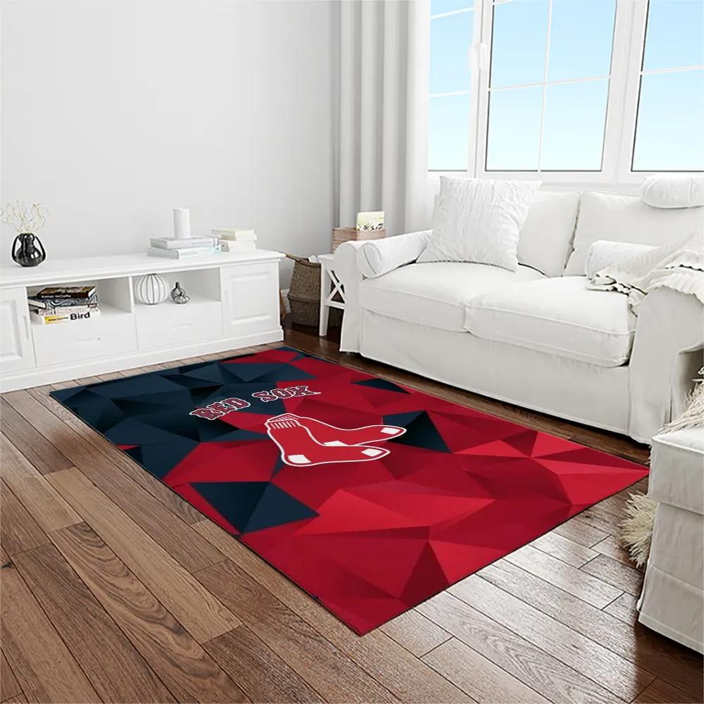 Mlb boston red sox baseball team logo rectangle area rug brs19 Rectangle Rug