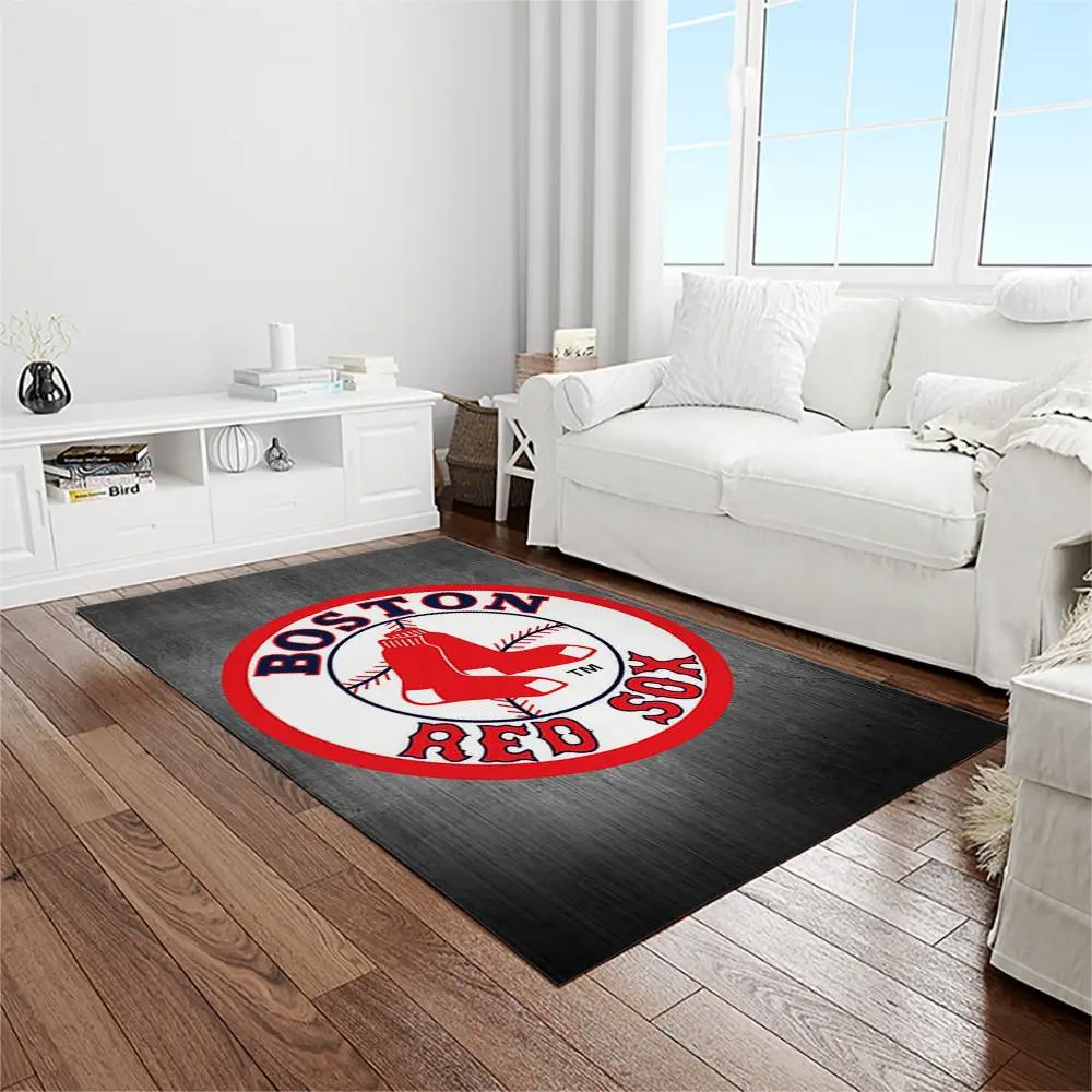 Mlb boston red sox baseball team logo rectangle area rug brs36 Rectangle Rug